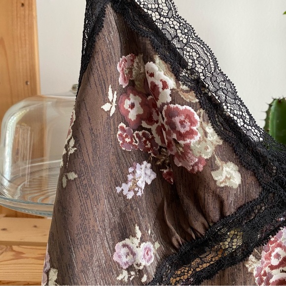 Brock Collection X H&M Brown Floral Lace Maxi Slip Dress - Picture 7 of 11
